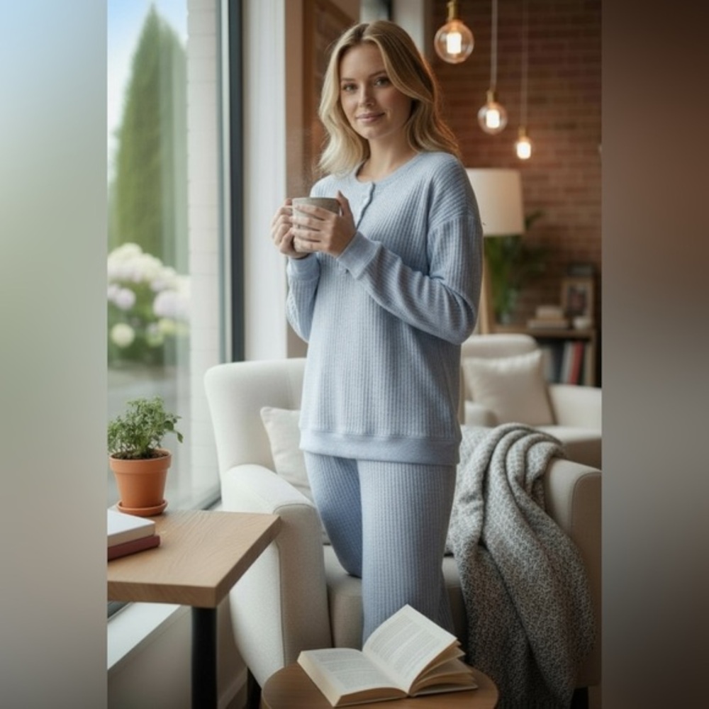 Alfani Intimates Waffle Knit Lounge Set – Size XS